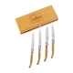 JEAN DUBOST LAGUIOLE OLIVEWOOD STEAK KNIVES SET of 4 STAINLESS $250 - NIB