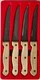 Farberware 4-Piece Stainless-Steel  Wood Handle Steak Knife Set. Pre-owned