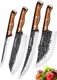 Naitesen 4PCS Hand Forged Butcher Knife and Kitchen Knife 2 in 1 Set, Heavy D...