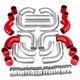 12x 2.5" Universal Aluminum Turbo Intercooler Elbow Pipe Kit+Silicone Hose+Clamp