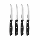 Farberware Stamped Triple Rivet Steak Knife Set, 4-Piece (Black)
