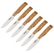 6 PACK LionSTEEL Single Steak Kitchen Knife 4" W.1.4116 Steel Blade Wood Handle