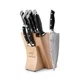 NANFANG BROTHERS 9 Piece Damascus Knife Set With Block, Ergonomic Handle Chef...