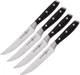 Messermeister Avanta Steak Knife Set Stainless Blade Black POM Handle L7684-5-4S