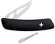 Swiza CH00 Cheese Pocket Knife Steel Blades Black Plastic Handle - KCH.0900.1010