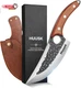 Huusk Knife Japan Kitchen Upgraded Viking Knives with Sheath, Hand Forged Butche