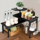 Uniqcovosa Bathroom Counter Organizer, 3 Tier Moveable Black Corner Shelf with H