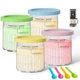 Youghuen 4 Pack for Ninja Creami Deluxe Pints and Lids,24OZ XL Family Size