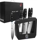 TUO Knife Block Set - 7 piece Kitchen Knife Set with Wooden Block, Kitchen Chef 