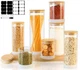 TBWIND Glass Storage Containers with Bamboo Lids &ndash; 7 Pack Airtight Clear Glass J