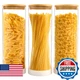 TBWIND 73oz Glass Spaghetti Pasta Containers for Pantry Organization, 3-Pack Lar