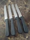 World Tableware 292 Round Tip 8 3/4"&nbsp; Steak Knives Lot Of 4 Black Handle 