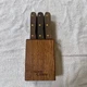 Set Of 6 Chicago Cutlery 6A18M Stainless Steel Walnut Handle Steak Knives Block