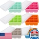 Rtteri Silicone Baby Food Freezer Storage Tray w/Lids, Breast Milk, 6-Pack