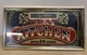 VTG Gourmet Kitchen "Open 24 Hours" Custom Name Hanging Mirror Sign 17-1/4" x 9"