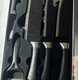 EVDRTVERH 6-Piece Serrated Knife Set Soft Touch Handles Black with Scissors