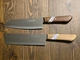 KIWI 171+172 SET Chef's Kitchen Cook Utility 6.5'' Knives Cutlery Wood Hand 
