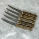 Vintage Chicago Cutlery Steak Knives #103S Set Of Five With Wooden Handles