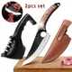 Japanese Kitchen Knife Sharpener Set Forged Butcher Viking Boning Knife Cleaver