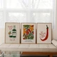 Retro Chili Pepper Aesthetic, Retro Kitchen Living Room Poster | Matte Poster
