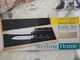 New In Box & Sealed Sterling Home Santoku Knife Set 7" & 5&rdquo; Natural Wood Case