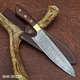 Custom Handmade 440c Stainless steel Chef knife Etching on Blade with Leather
