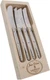 Laguiole Jean Dubost Original 4-Piece Stainless Steel Spreader/Cheese Knife Set