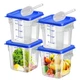 FeyBuosk 4 pcs 4qt Food Storage Containers with Lid Square Clear Commercial Food