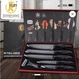 KUNSION KS-9200 6-Piece Marble-Coated Kitchen Knife Set w/ Peeler Black - New