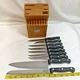 EUC 9-pcs Chicago Cutlery knife set in wood block 5G16D, full tang