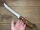 Vtg Kansas City Knife Carver Slicer #14403 Full Tang Walnut Handle 3 Rivets USA