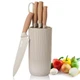 Kitchen Knife Set, Retrosohoo 6-Pieces Khaki Sharp Block Large,