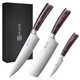 PAUDIN Kitchen Knife Set, 3 Piece High Carbon Stainless Steel Professional Ch...