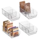 iDesign Stackable 3-Section Divided Storage Bin for Pantry, Fridge, or Cabinet -