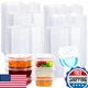 Blushtier 100 Pcs Reusable Double Compartment Snack Containers with Lids, 5 oz P