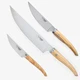 Laguiole en Aubrac Cuisine Gourmet 3-Piece Kitchen Knife Set, Olivewood Handle