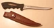 Eagle Claw ECK6 6" Fillet Knife With Sheath Fishing Hunting Black Grip Handle