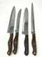 Lot of 4 Lifetime Cutlery Jet-Cut Stainless D400 Serrated Slicing Carving Knives