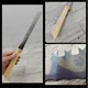 Vintage Quikut Quikkle Stainless Double Sided Carving Knife Serrated Bakelite