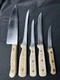 Lot of 5 Vintage Chicago Cutlery Wood Handle Knives 61S 62S 65S 103S 42S #1057
