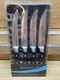 Messermeister Avanta Steak Knife Set Stainless Blade Black POM Handle L7684-5-4S