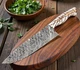 Custom Hand Made Forged Damascus Steel Chef Knife PineCone Handle 2795