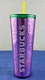 New Summer 2022 Starbucks Bubbles Purple  Acrylic Tumbler/Cold Cup Venti 24oz