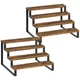 YATINEY Spice Rack, 4 Tier Wooden Display Riser Stand, Kitchen Storage Organizer