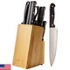Amazon Basics 14-Piece High Carbon Stainless Steel Kitchen Knife Set with Sharpe