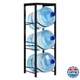 MOOACE 5 Gallon Water Jug Holder, 3-Tier Storage Shelf Dispenser Rack, Black