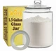 WERRO 1.5 Gallon Glass Jar With Airtight Lid - Extra Gasket - Glass Cookie Jar -