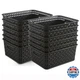 ZHENFAN 12-Pack Black Plastic Weave Storage Baskets Woven Organizer Kitchen