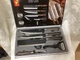 HENVO 6-Piece Knife Set Stainless Steel Chef Cleaver Paring Scissors