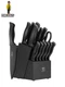 Hunter Dual Knife Set W Holder 15 Pcs Black German High Carbon Stainless Steel